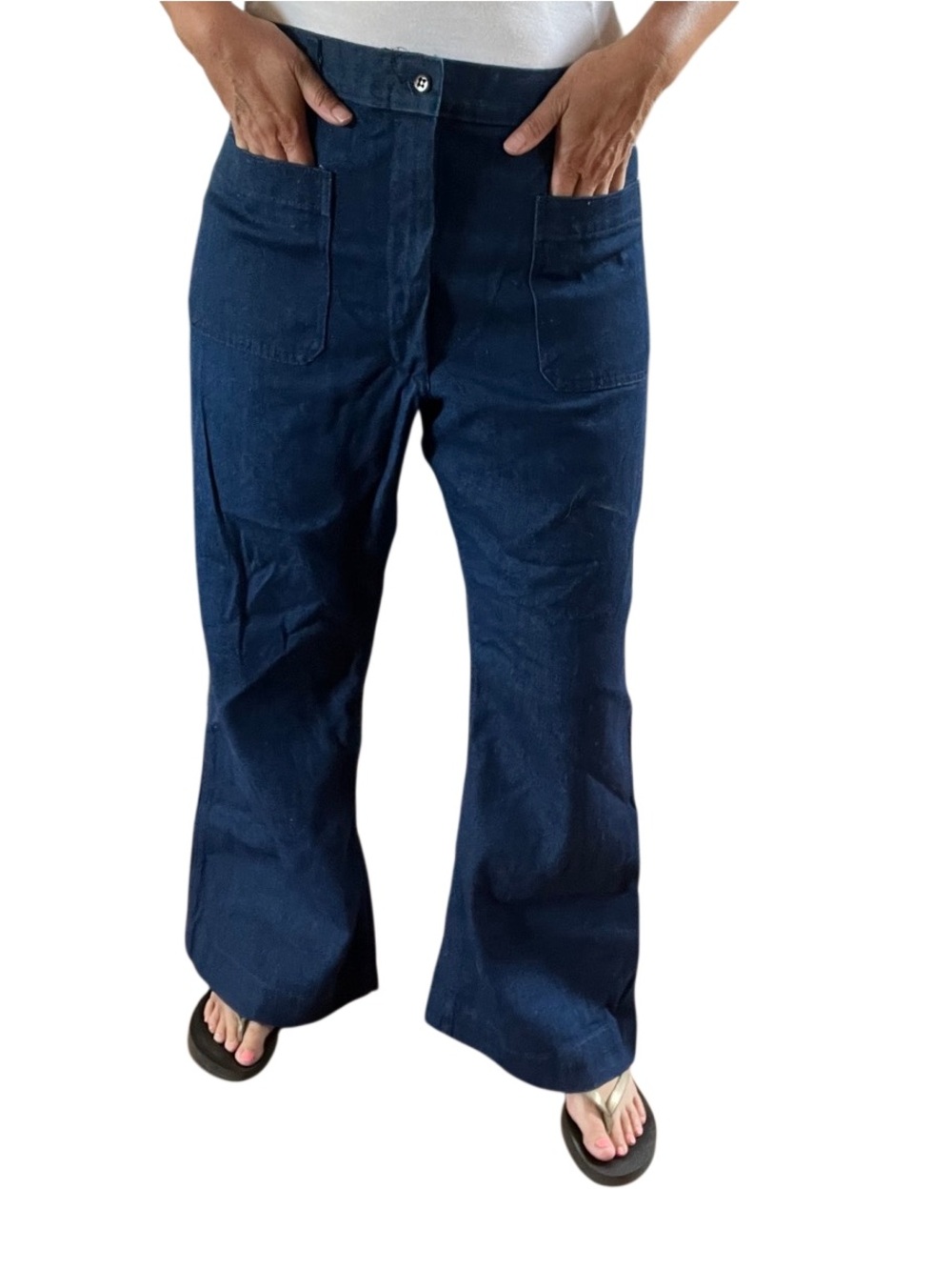 Vintage 1996 US Navy Denim Utility Trousers Dungarees Type I 36R Wide Leg USN 90
